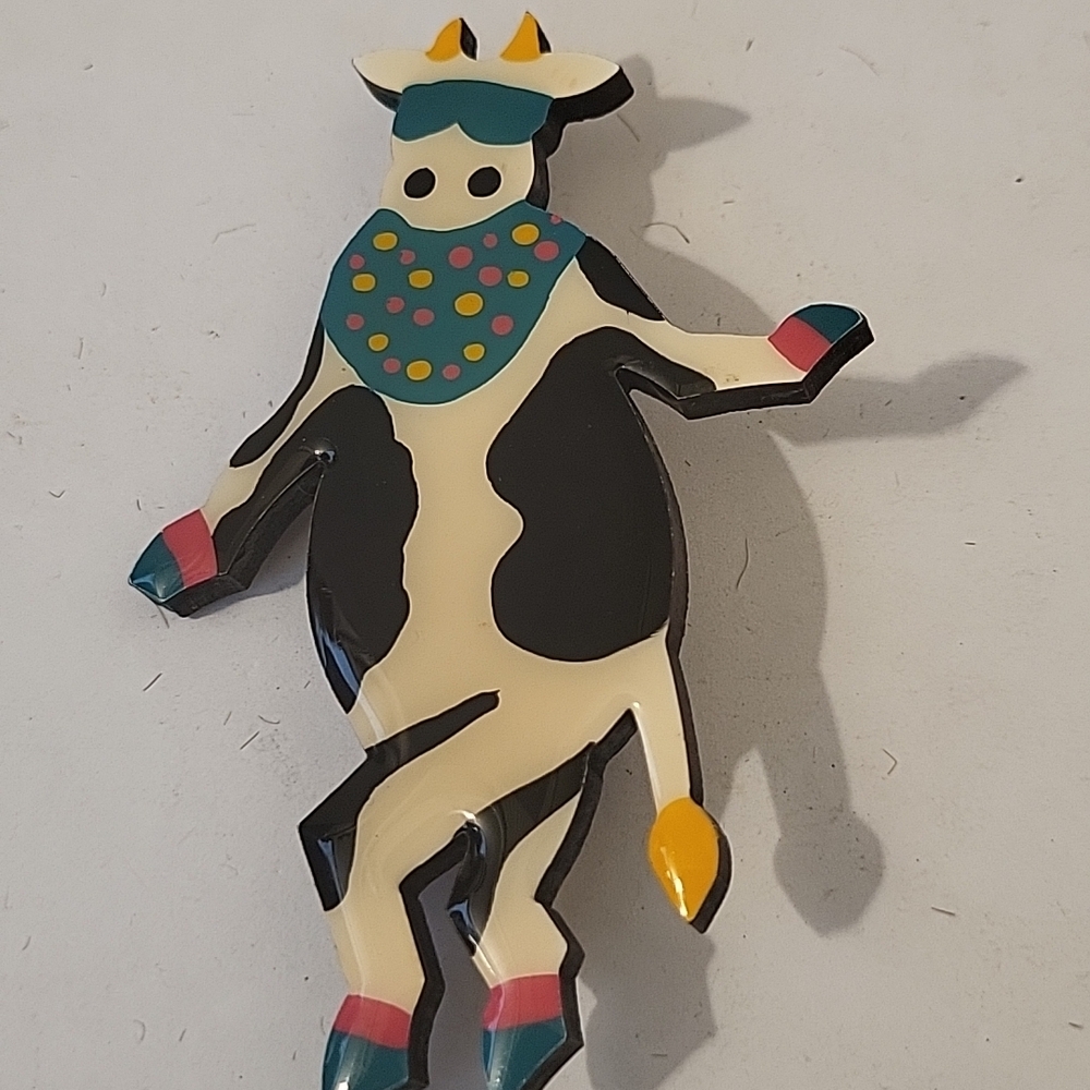 1990s Vintage Humawaca Cool Cow Brooch